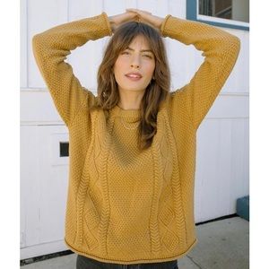 Tradlands Modern Fisher Cotton Sweater in Marigold